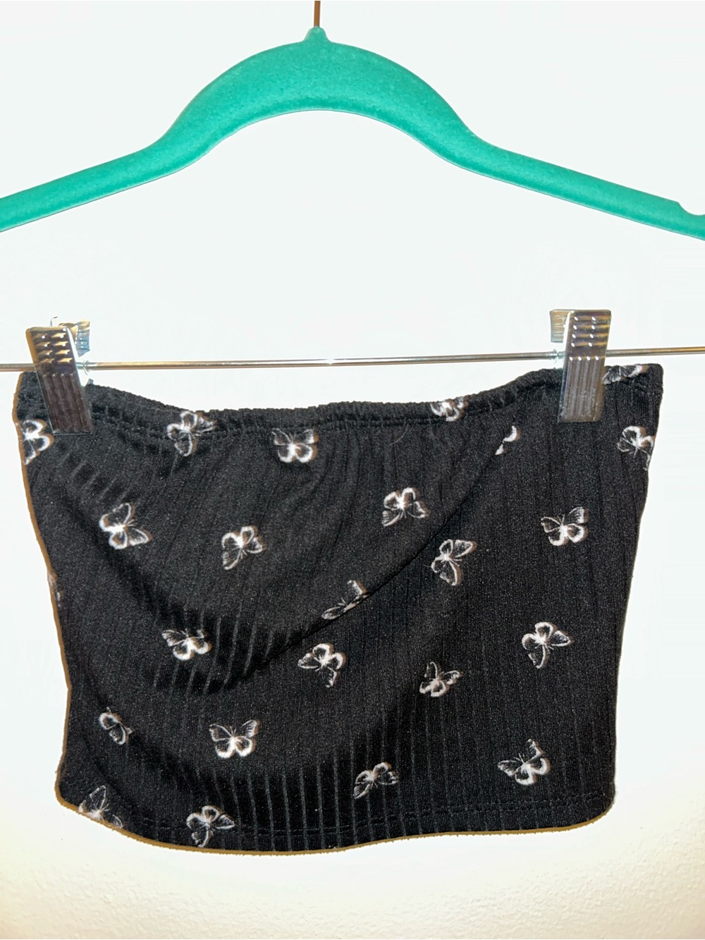 Windsor Black Butterfly Print Crop Top
